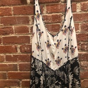FREE PEOPLE FLORAL 2 TONE MINI DRESS